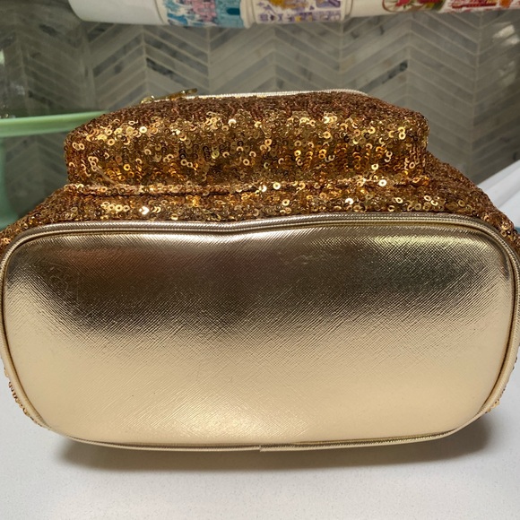 Loungefly Disney Yellow Gold Sequins Backpack - Picture 2 of 7